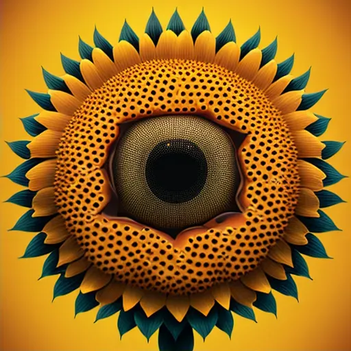 Sunflower head with geometric seed pattern - Image 2