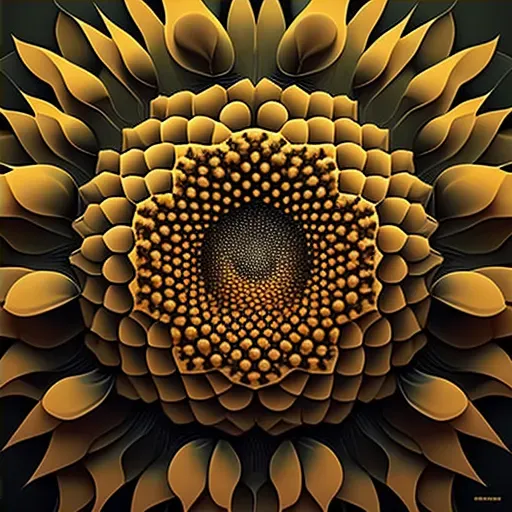 Sunflower head with geometric seed pattern - Image 4