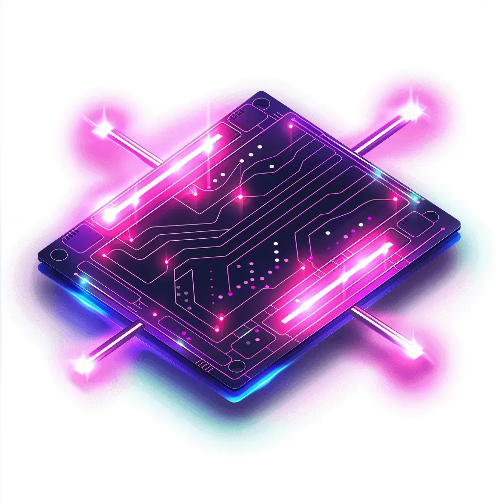 Futuristic circuit board with neon lights logo - Image 2