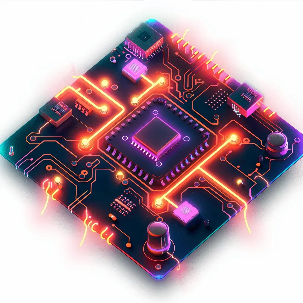 Futuristic circuit board with neon lights logo - Image 3