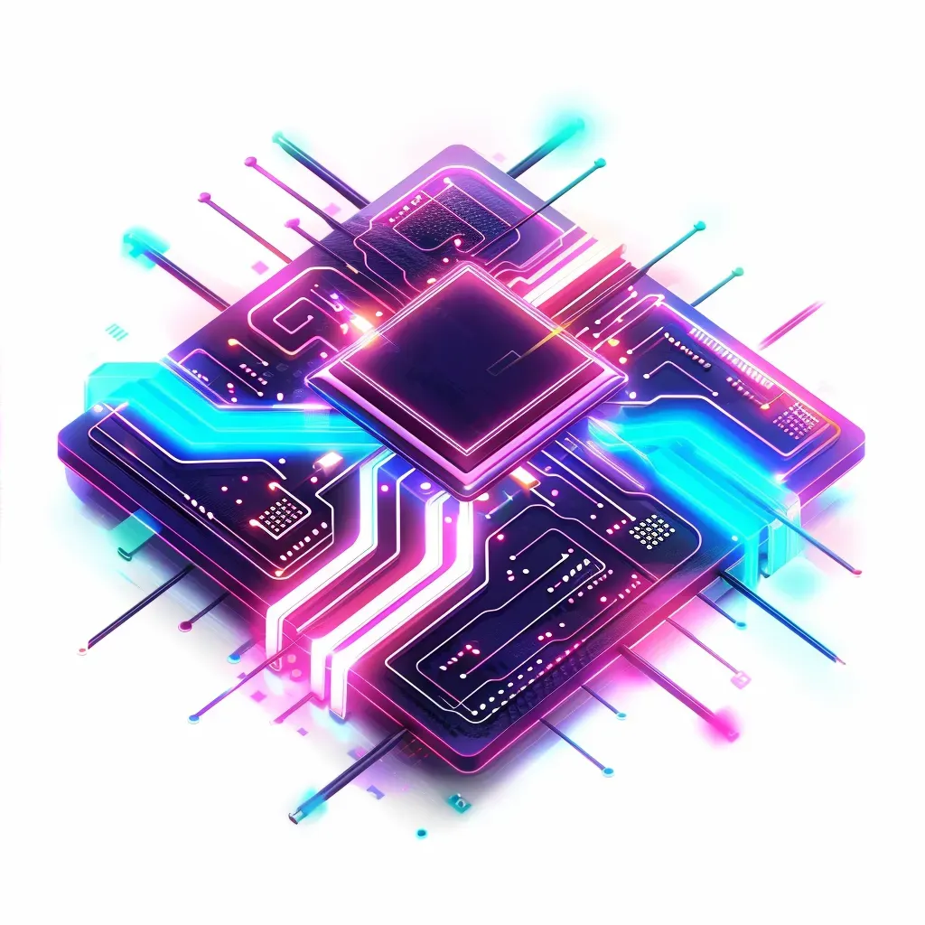 Futuristic circuit board with neon lights logo - Image 4