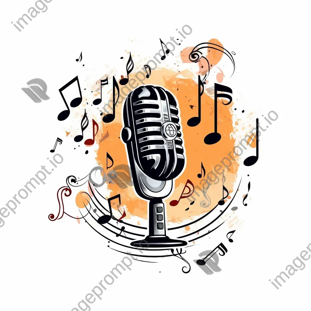 Vintage Microphone Logo for Music Studio - Image 1