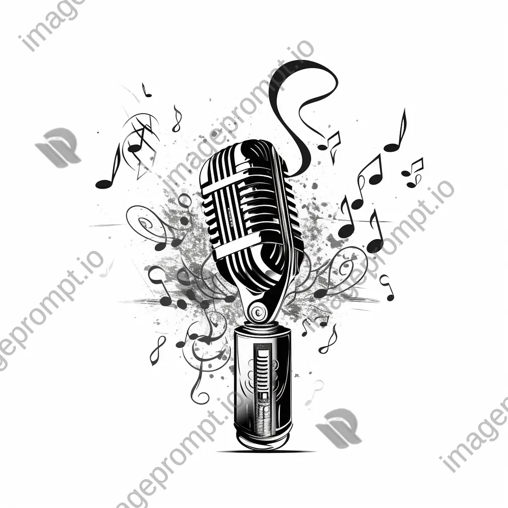 Vintage Microphone Logo for Music Studio - Image 2