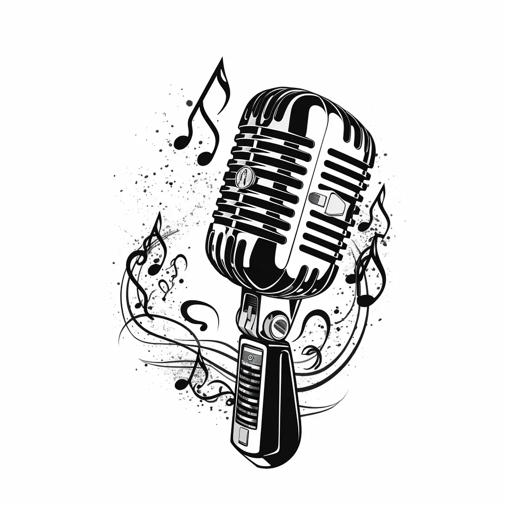 Vintage Microphone Logo for Music Studio