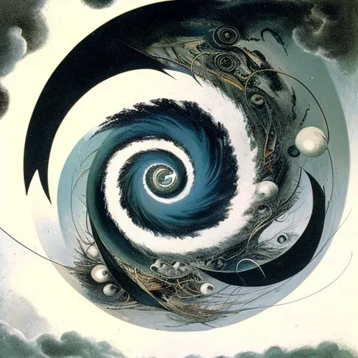 Cyclone over ocean with swirling clouds - Image 2