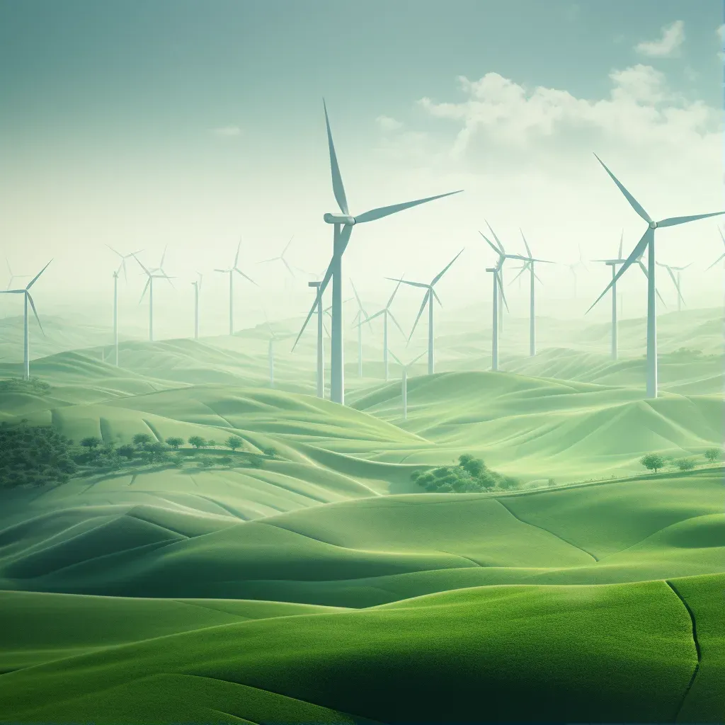 Image of a wind farm in a green field symbolizing renewable energy - Image 1