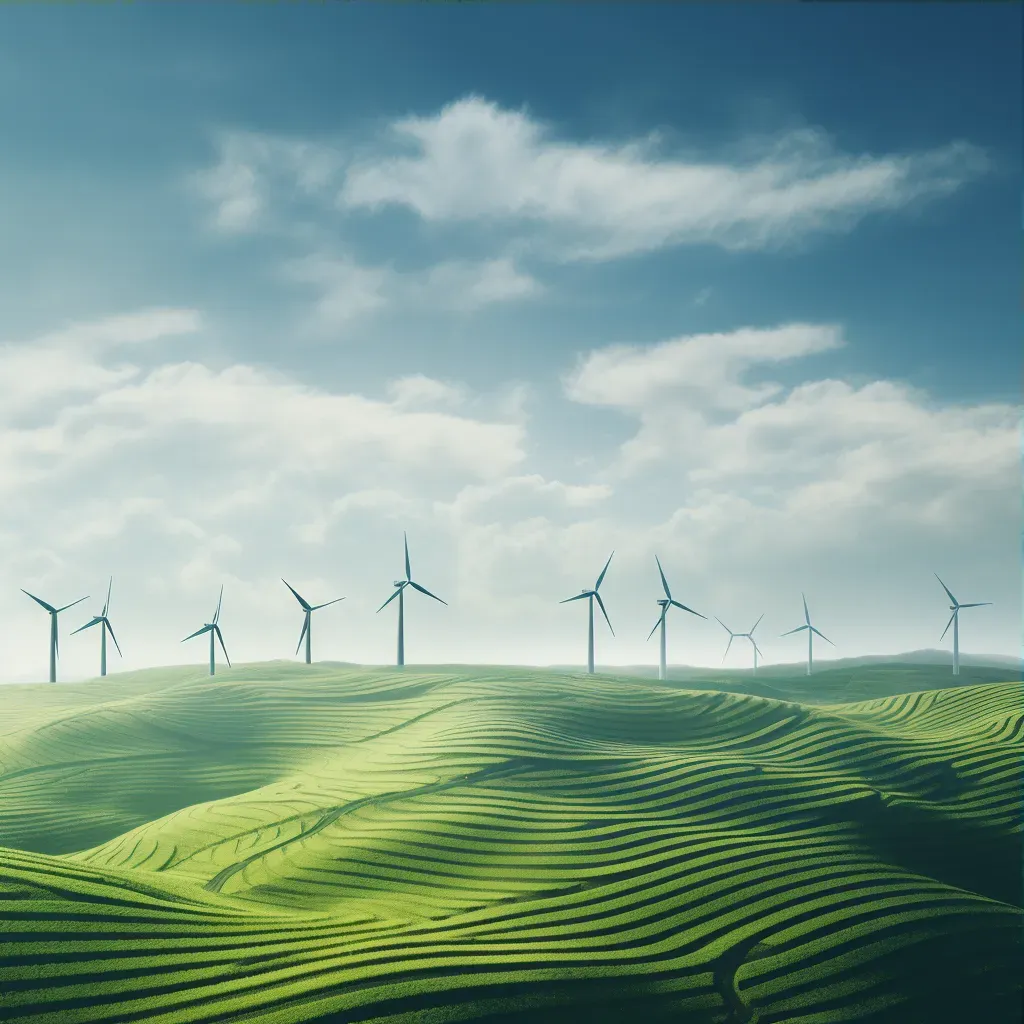 Image of a wind farm in a green field symbolizing renewable energy - Image 3