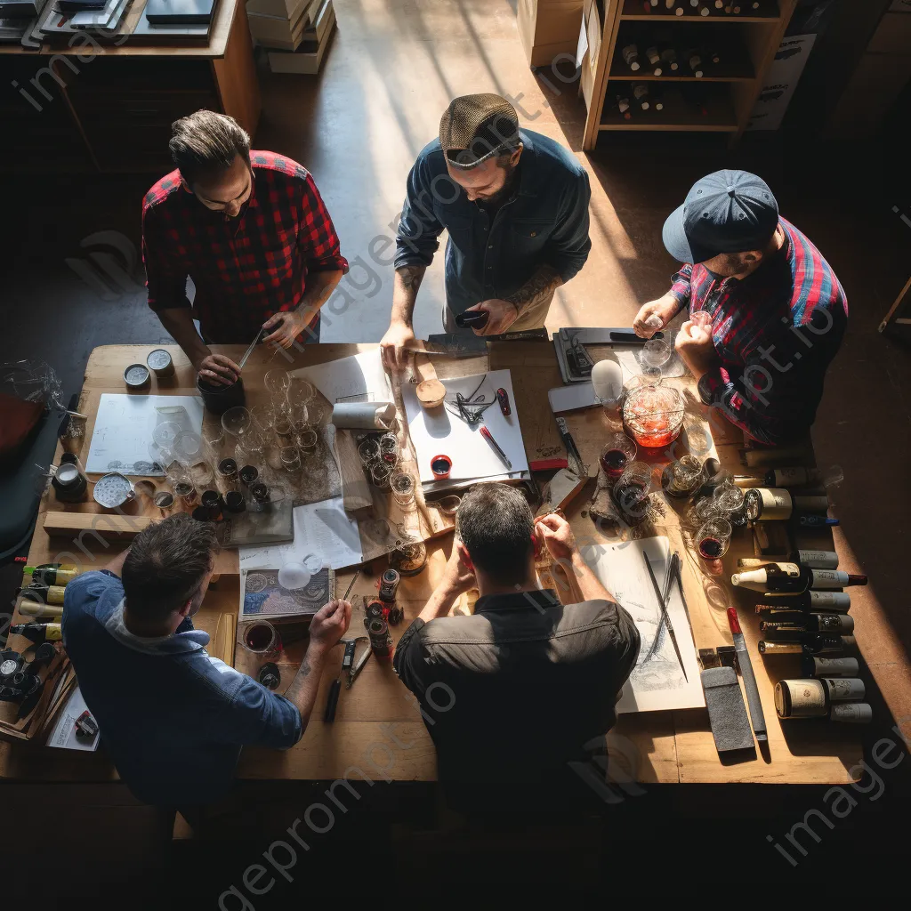 Winemakers collaborating on wine blending - Image 1