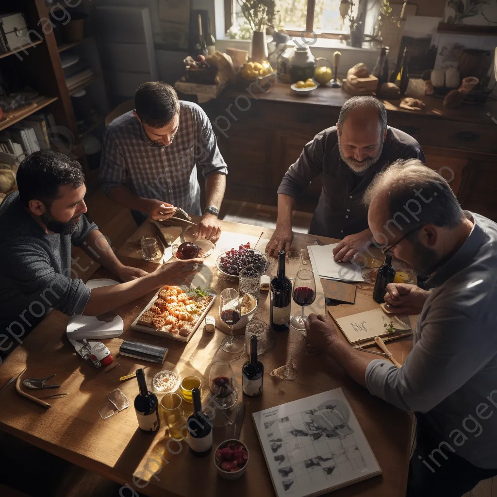 Winemakers collaborating on wine blending - Image 3