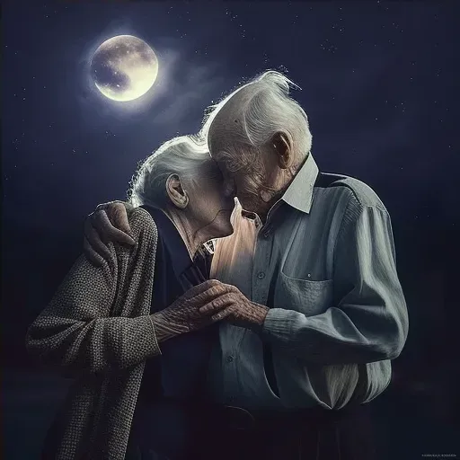 Elderly couple dancing under the moonlight - Image 4