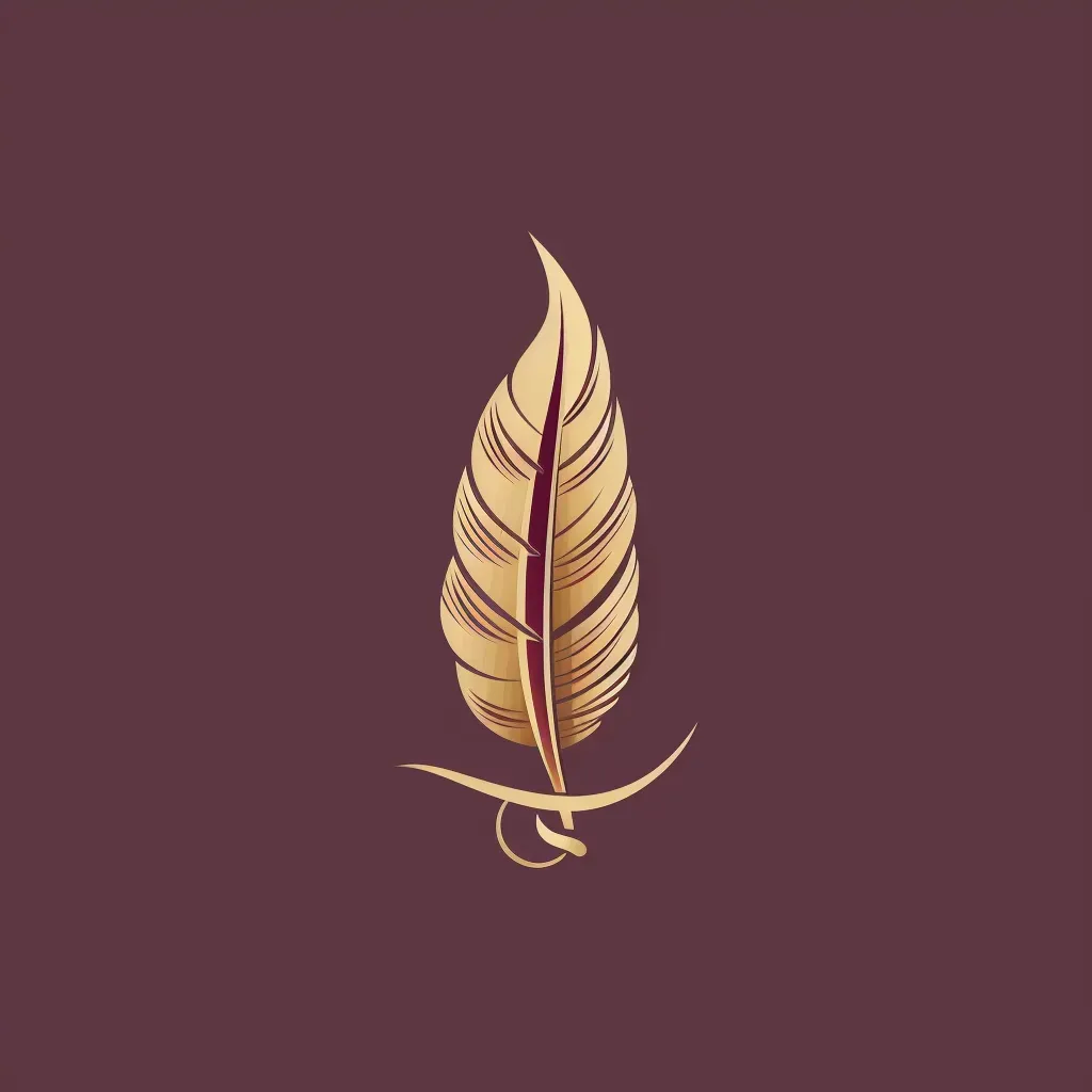 Sophisticated quill pen logo design in burgundy and gold - Image 4