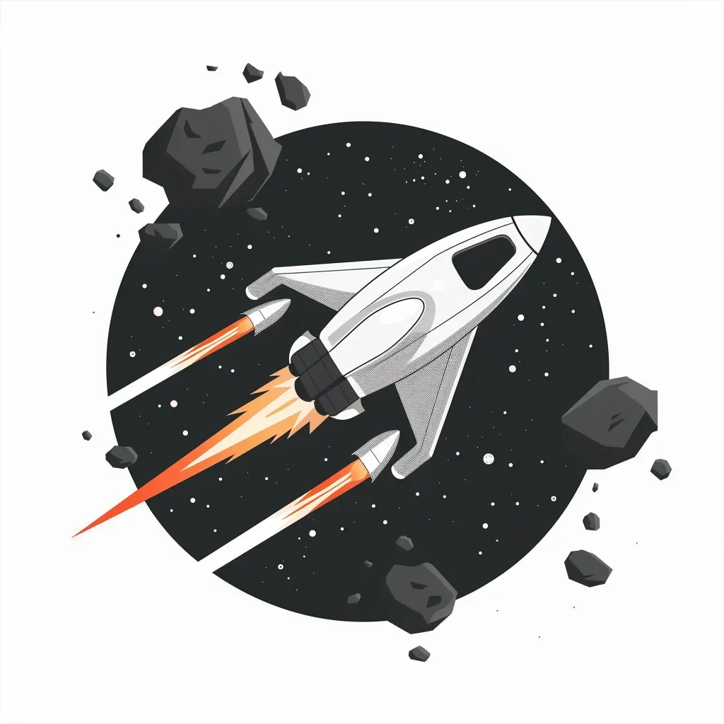 Space exploration company logo with futuristic spaceship on white background - Image 2