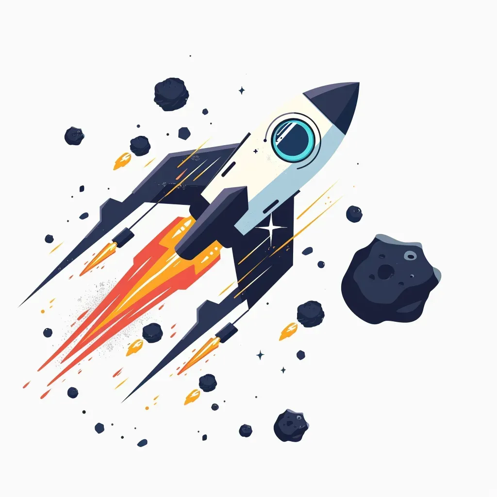 Space exploration company logo with futuristic spaceship on white background - Image 4