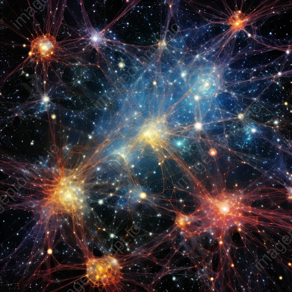 Cluster of distant galaxies in a cosmic web with intricate patterns - Image 2