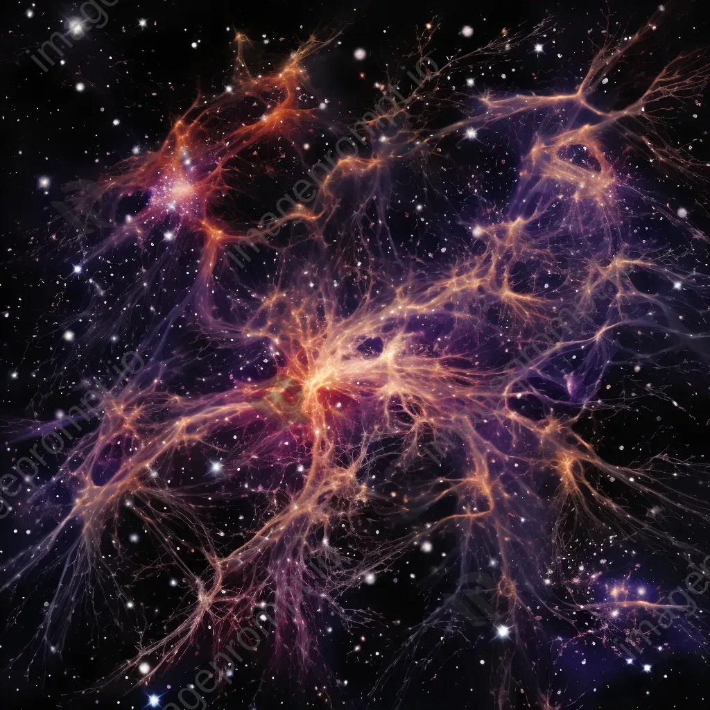 Cluster of distant galaxies in a cosmic web with intricate patterns - Image 4