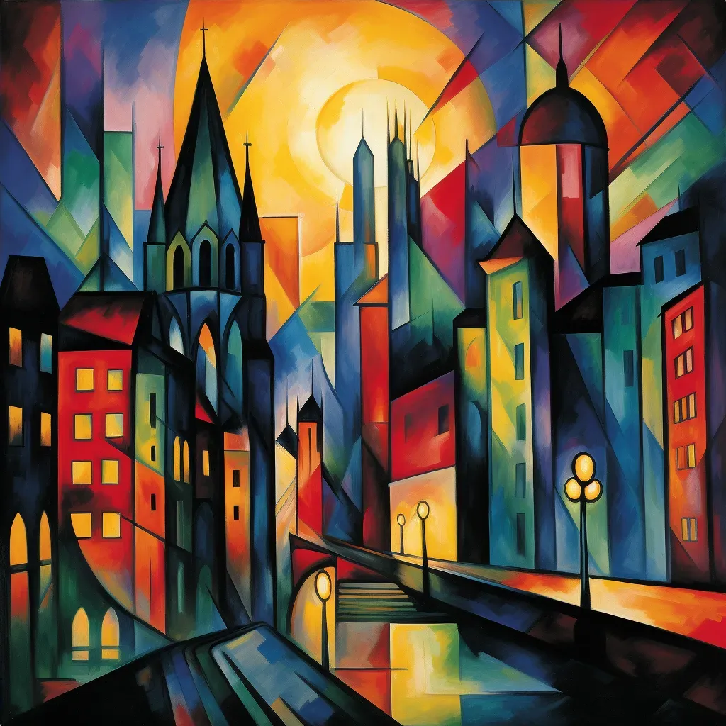 Cityscape with neon lights glowing at dusk creating vibrant colors - Image 4