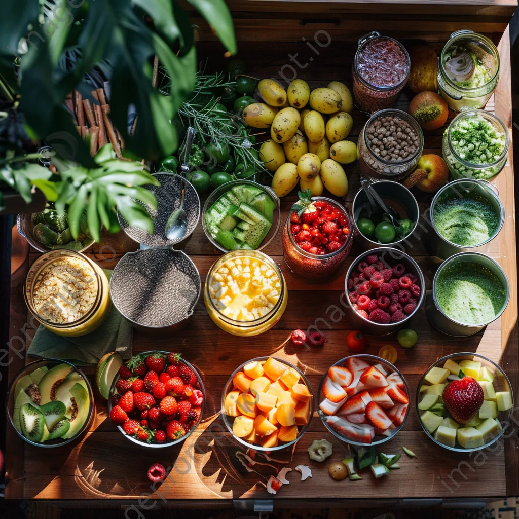 Smoothie bar with various fruits and ingredients. - Image 3