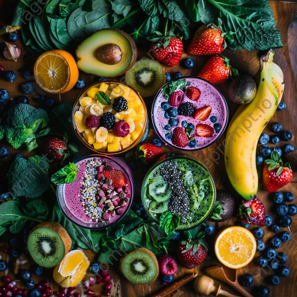 Smoothie bar with various fruits and ingredients. - Image 4