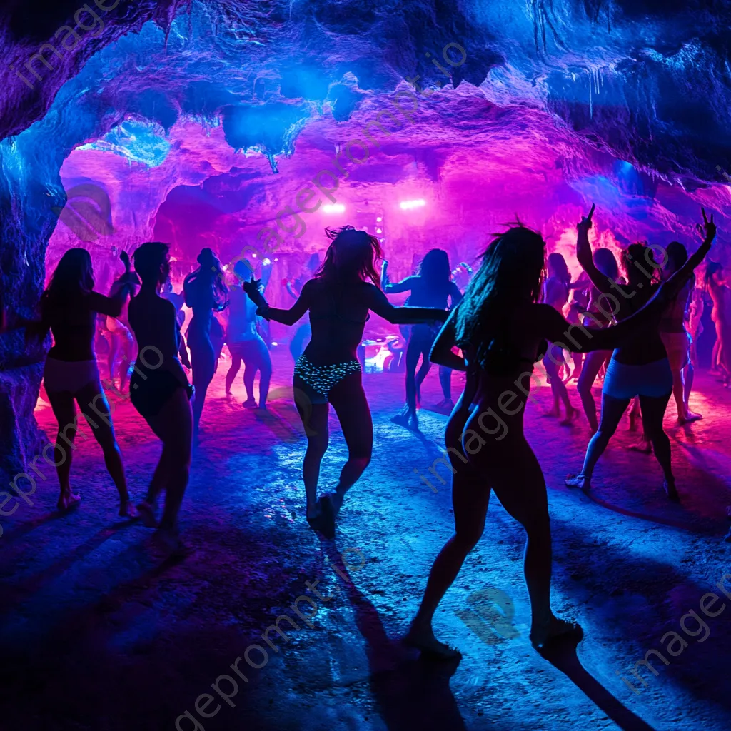 Underground club scene illuminated with neon colors - Image 1