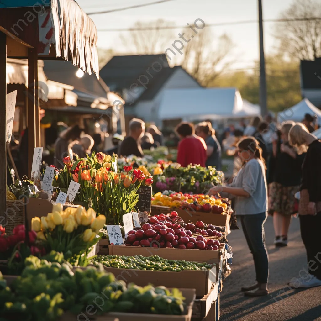 Locals shopping at a farmer