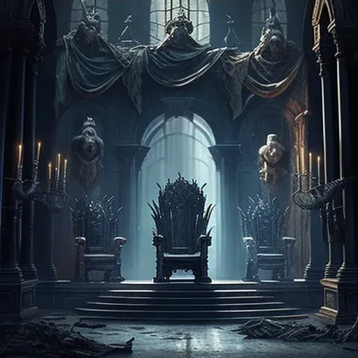 Throne room with bone thrones in a gothic setting - Image 3