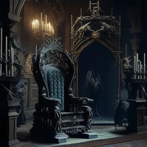 Throne room with bone thrones in a gothic setting - Image 4