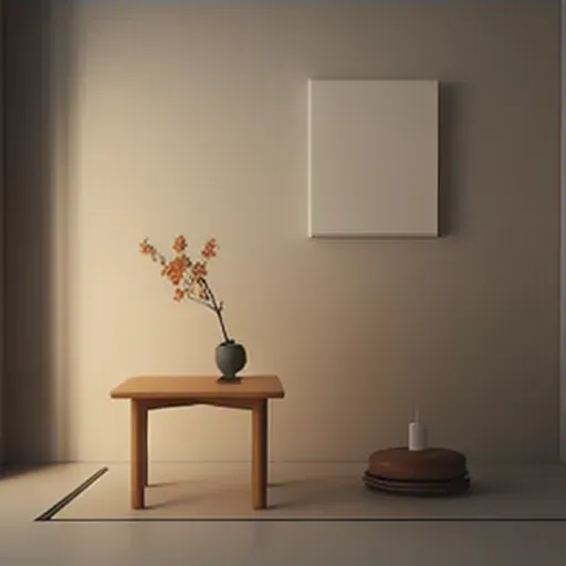 Minimalist Room with Ikebana