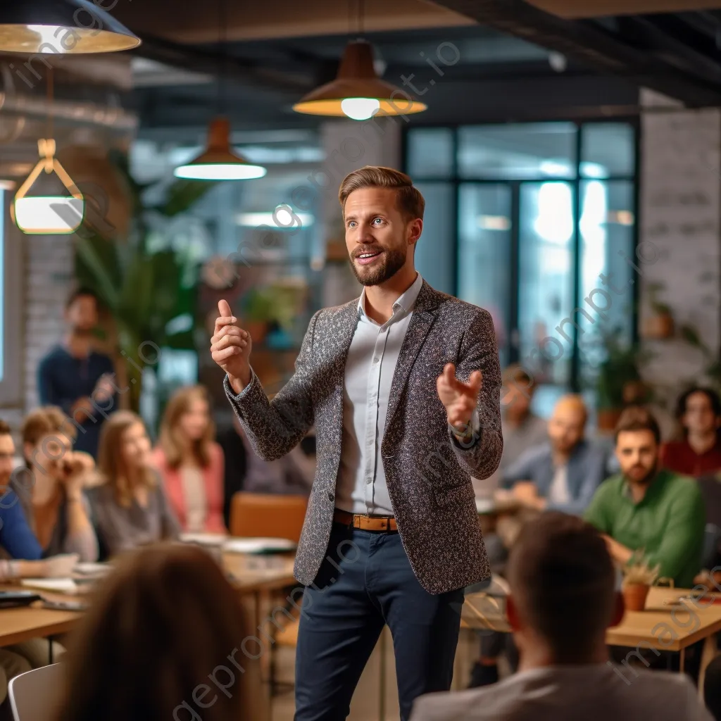 Businessman presenting in a coworking space - Image 1