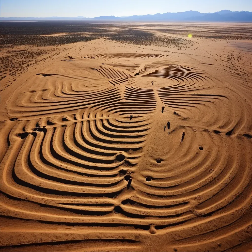 Desert land art project with natural material patterns - Image 2