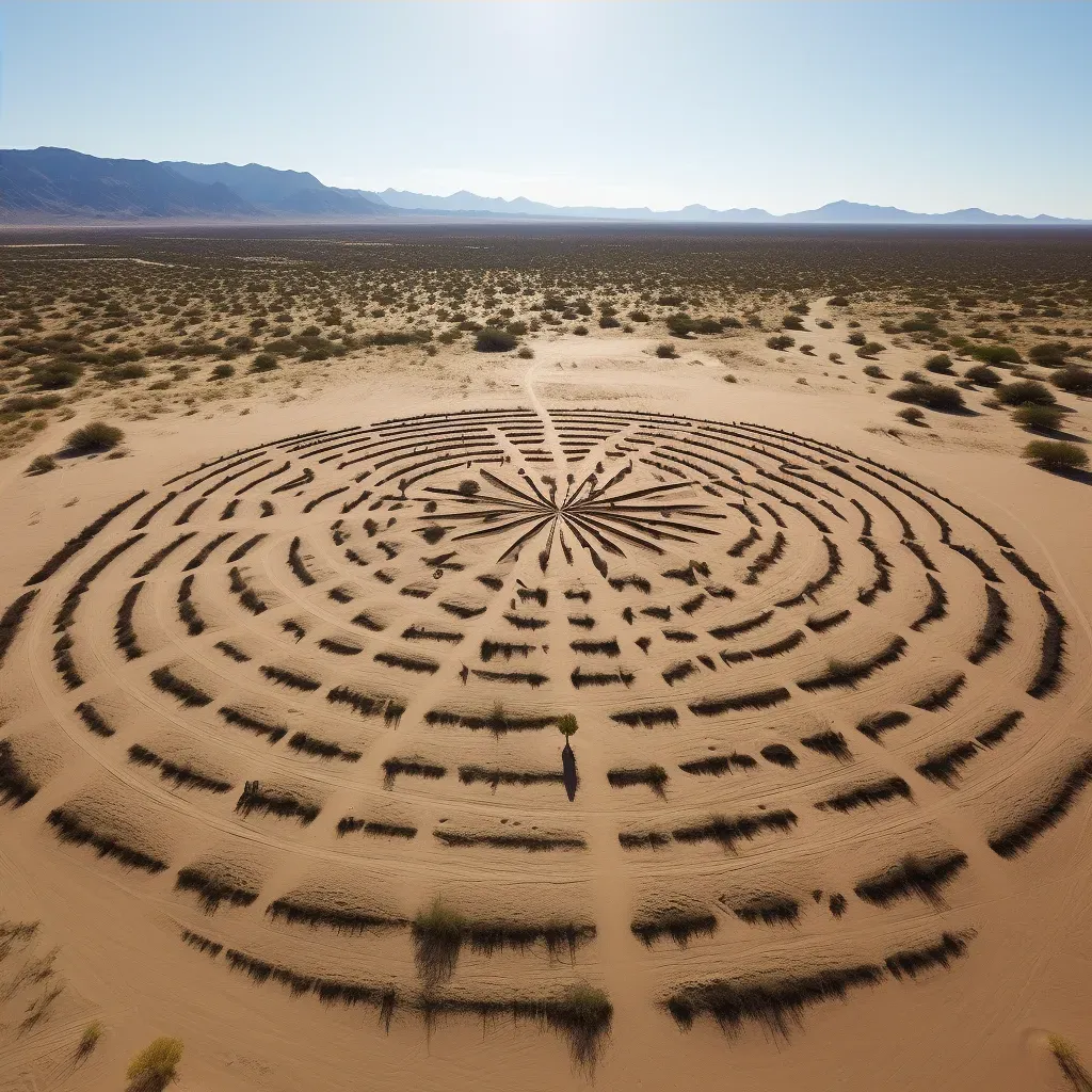 Desert land art project with natural material patterns - Image 4