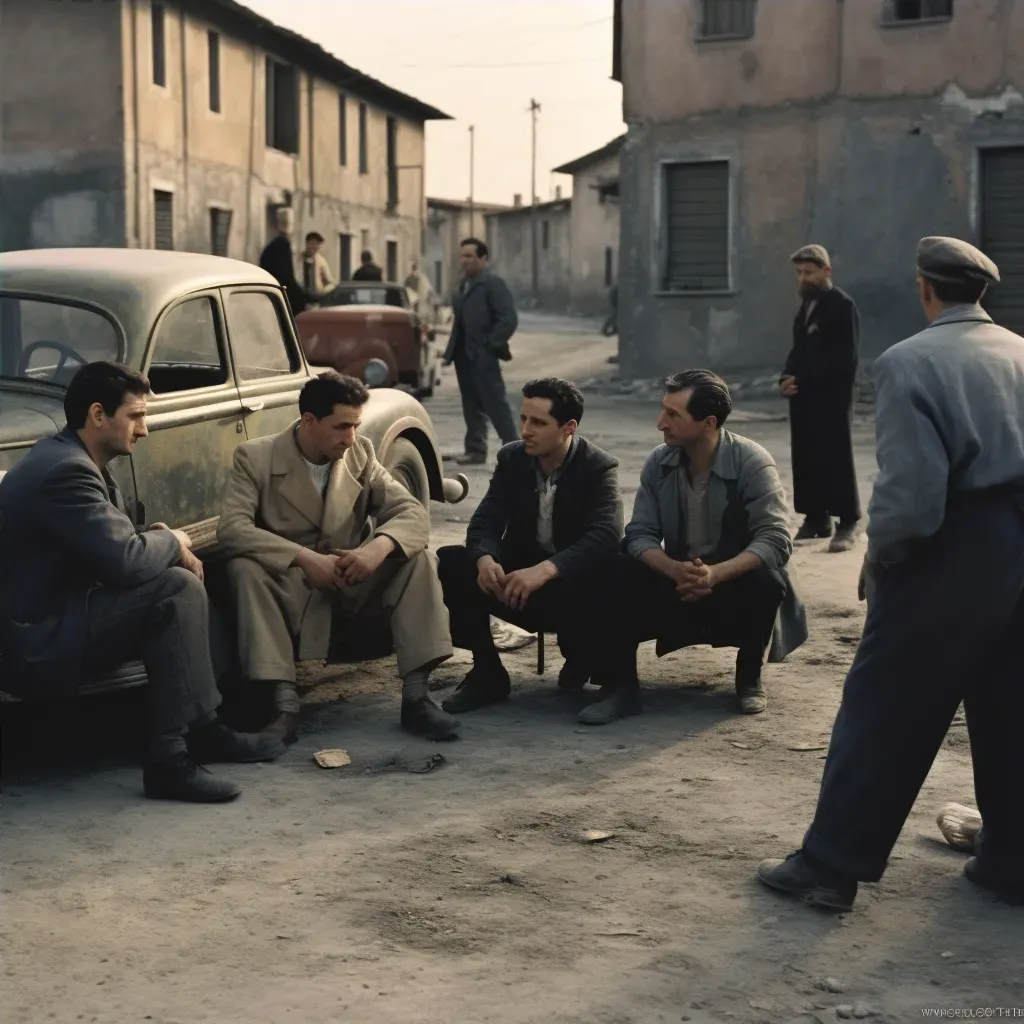 Poignant Italian neorealism scene portraying raw emotion - Image 4