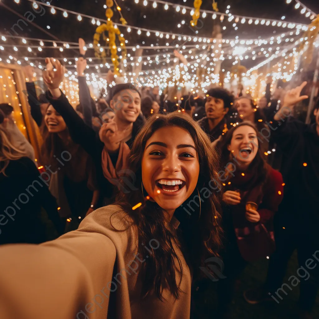 Graduates dancing and celebrating at party - Image 1