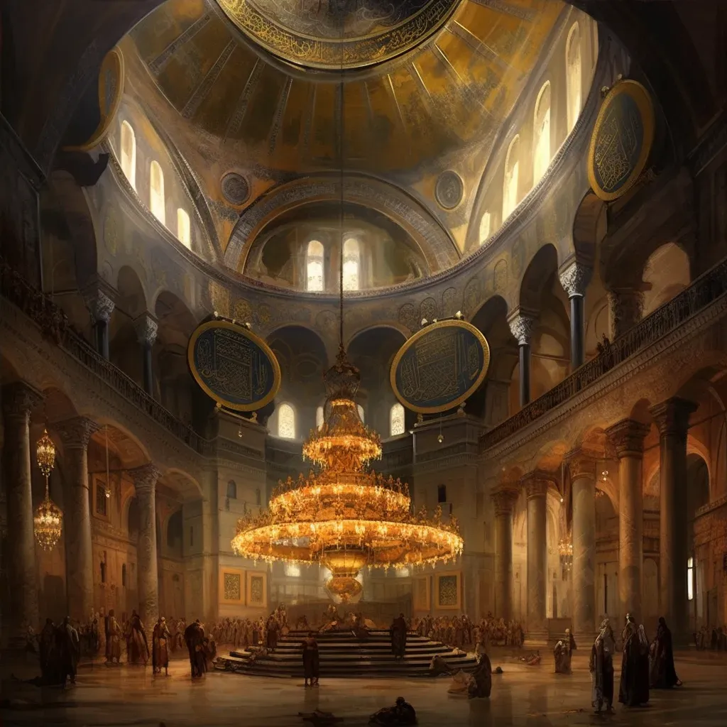 Atmospheric rendering of Hagia Sophia showcasing fusion of Christian and Islamic architectural elements - Image 4