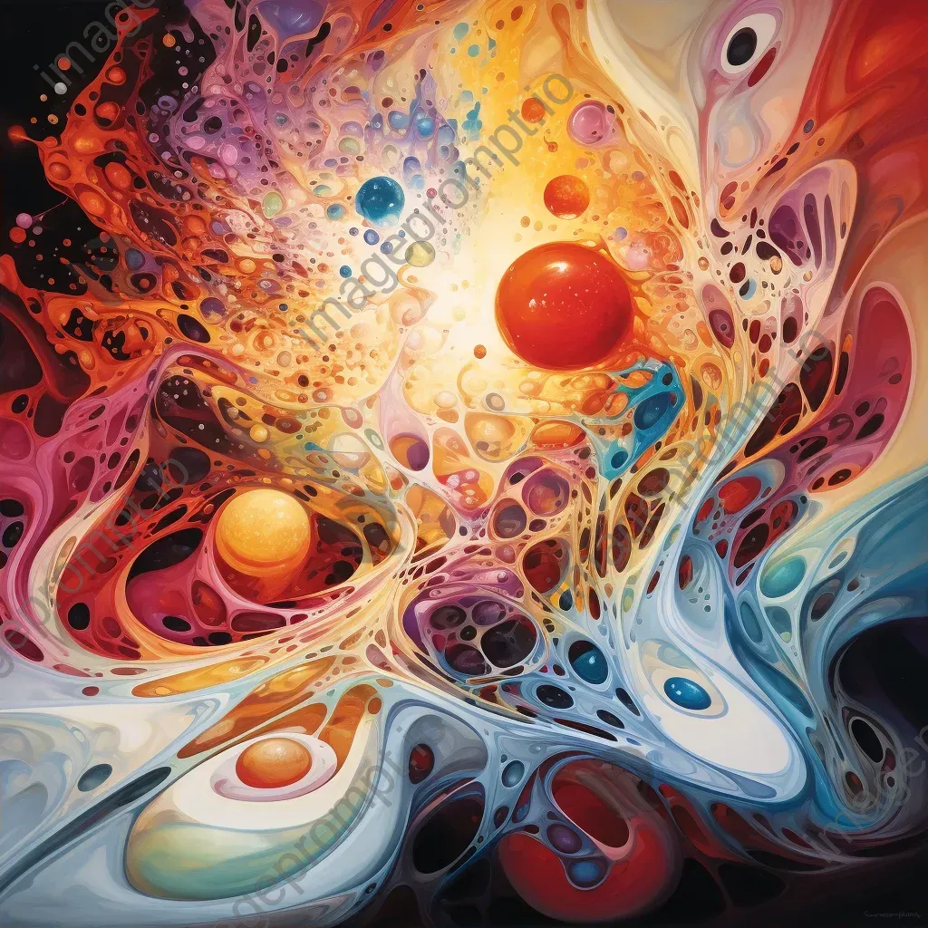 Abstract painting depicting the curvature of spacetime through fluid brush strokes - Image 2