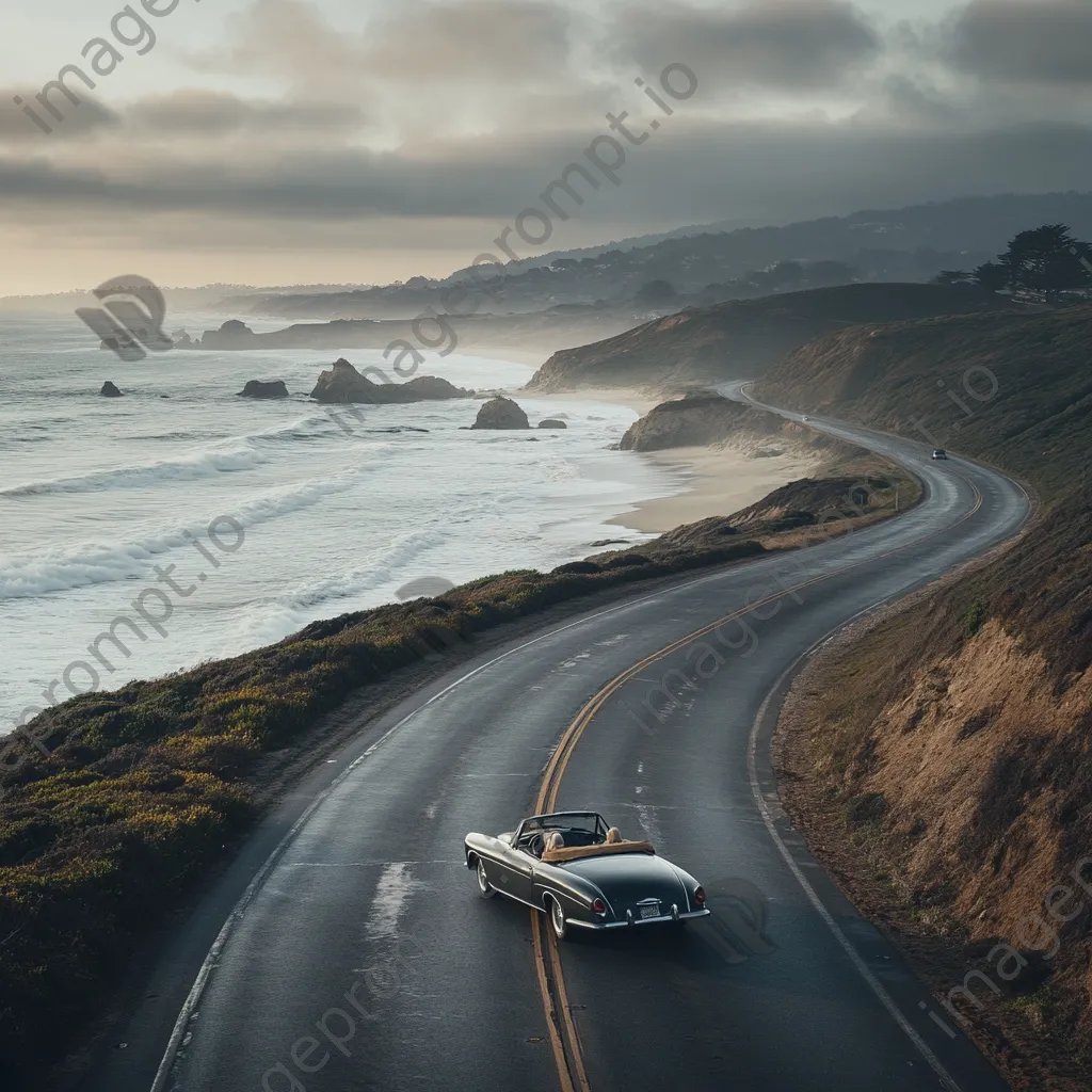 Luxury convertible on a coastal highway - Image 4