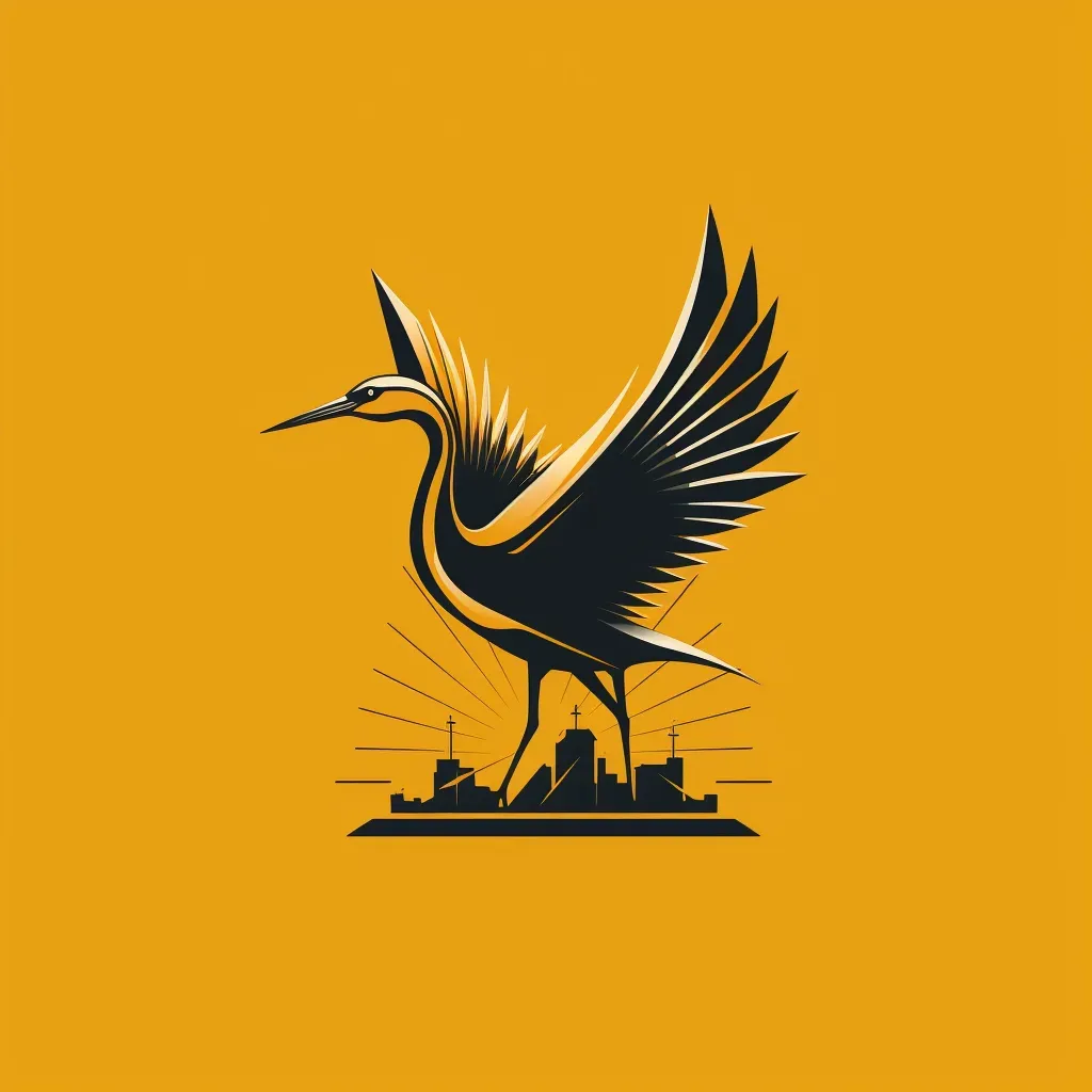 Industrial construction company logo with crane icon in yellow and black colors on a light background - Image 4