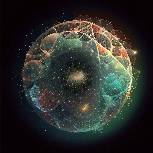 Elements connected by a web of light symbolizing the interconnectedness of the universe in an enlightening image. - Image 4