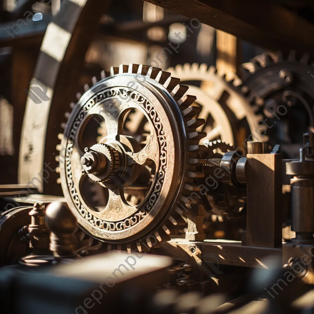 Close-up of windmill gears and mechanisms - Image 1