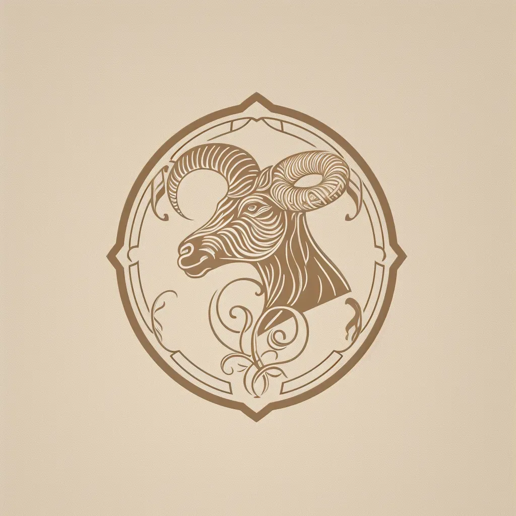 Logo for a luxury cashmere brand featuring a cashmere goat icon in camel and cream colors - Image 1