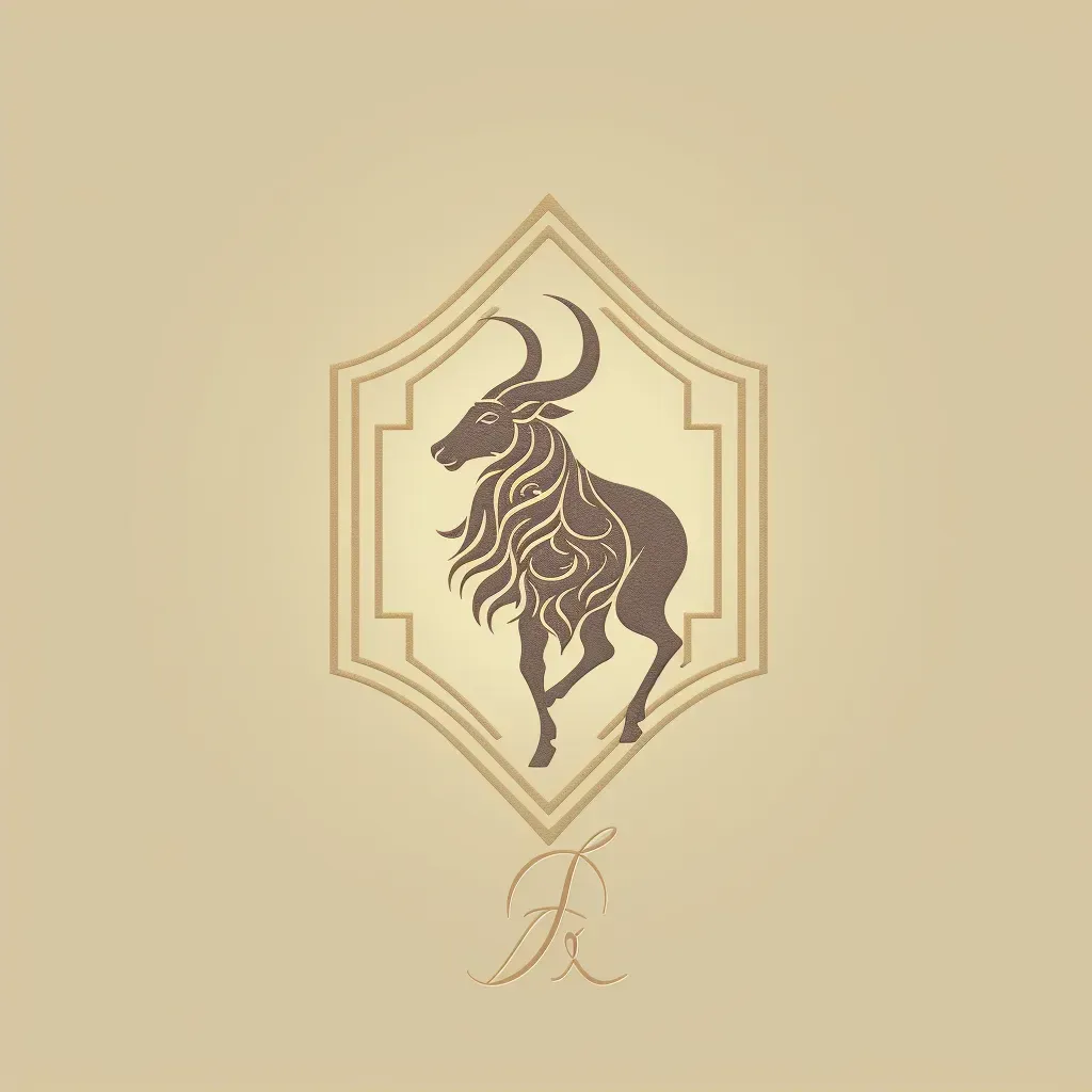 Logo for a luxury cashmere brand featuring a cashmere goat icon in camel and cream colors - Image 2