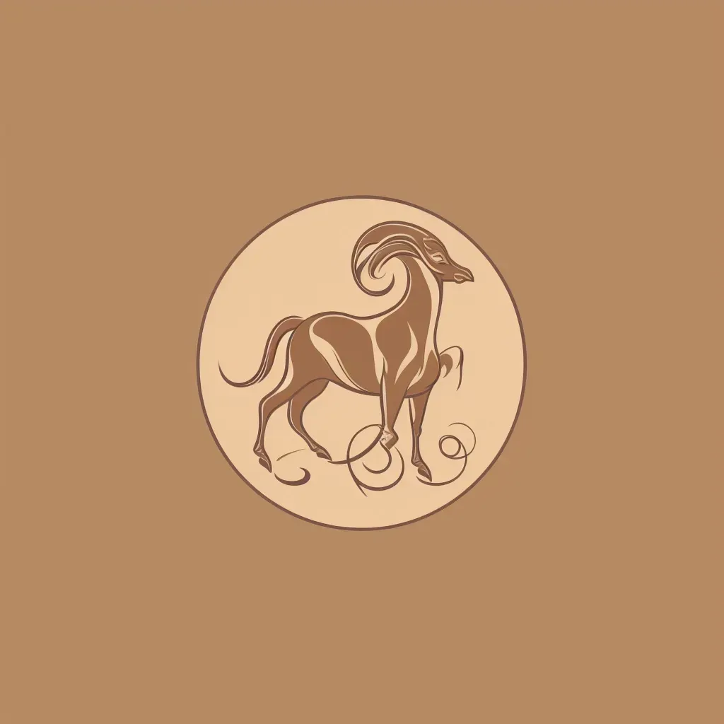 Logo for a luxury cashmere brand featuring a cashmere goat icon in camel and cream colors - Image 4