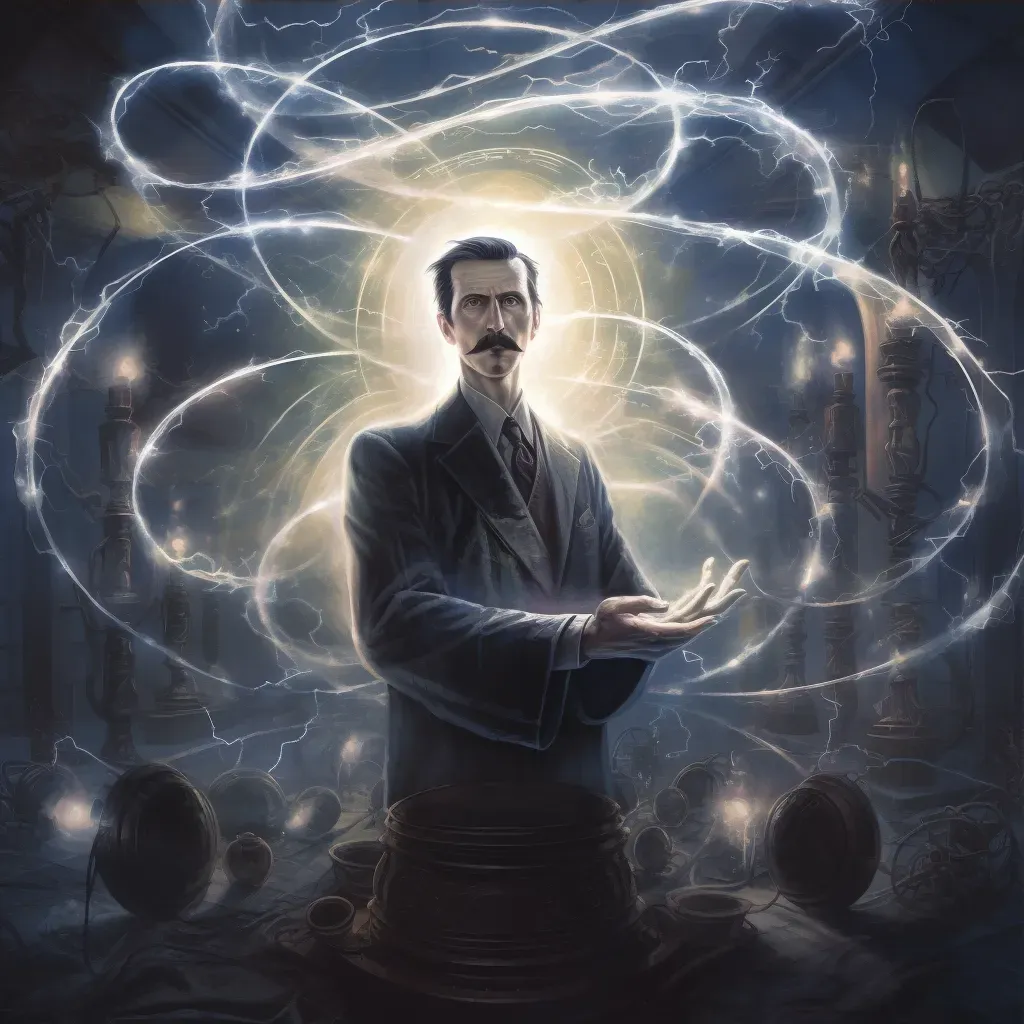 Inventor Surrounded by Electric Coil Sparks - Image 3