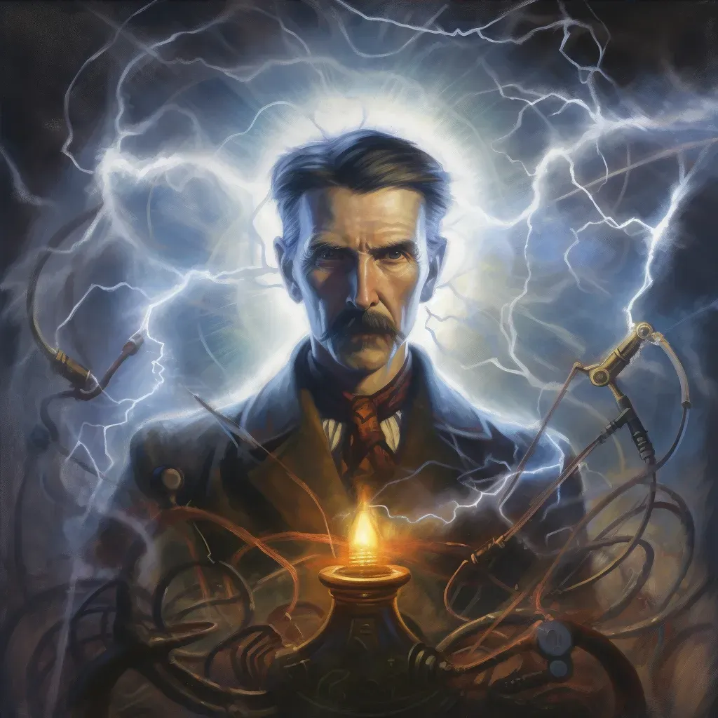 Inventor Surrounded by Electric Coil Sparks - Image 4