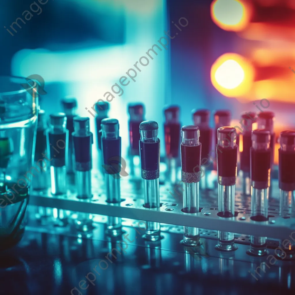 Close-up of test tubes and pipettes in laboratory - Image 1