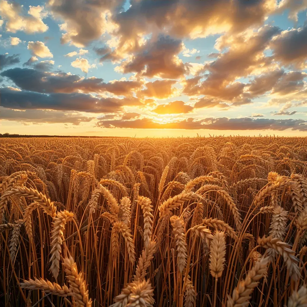 A vast golden wheat field under a dramatic sky - Image 4