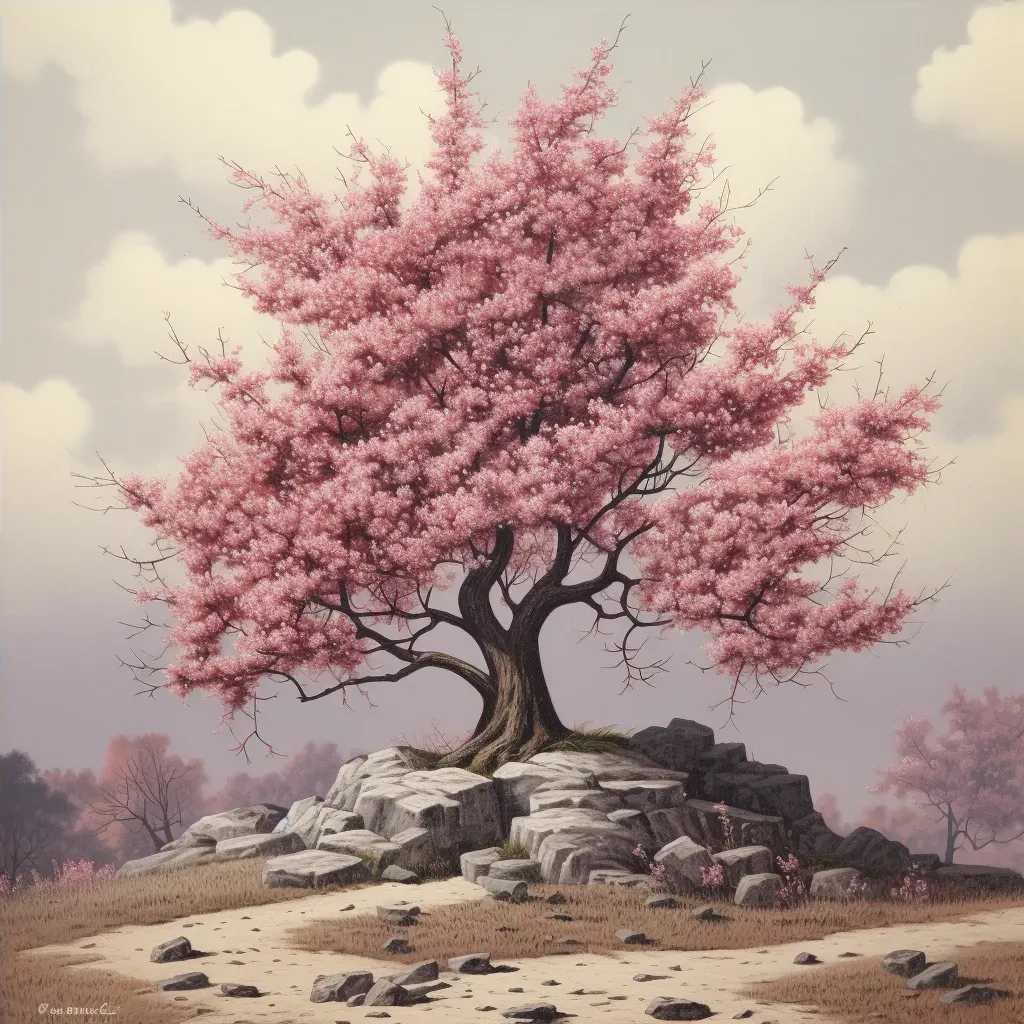 Barren tree blooming into cherry blossom in spring - Image 4