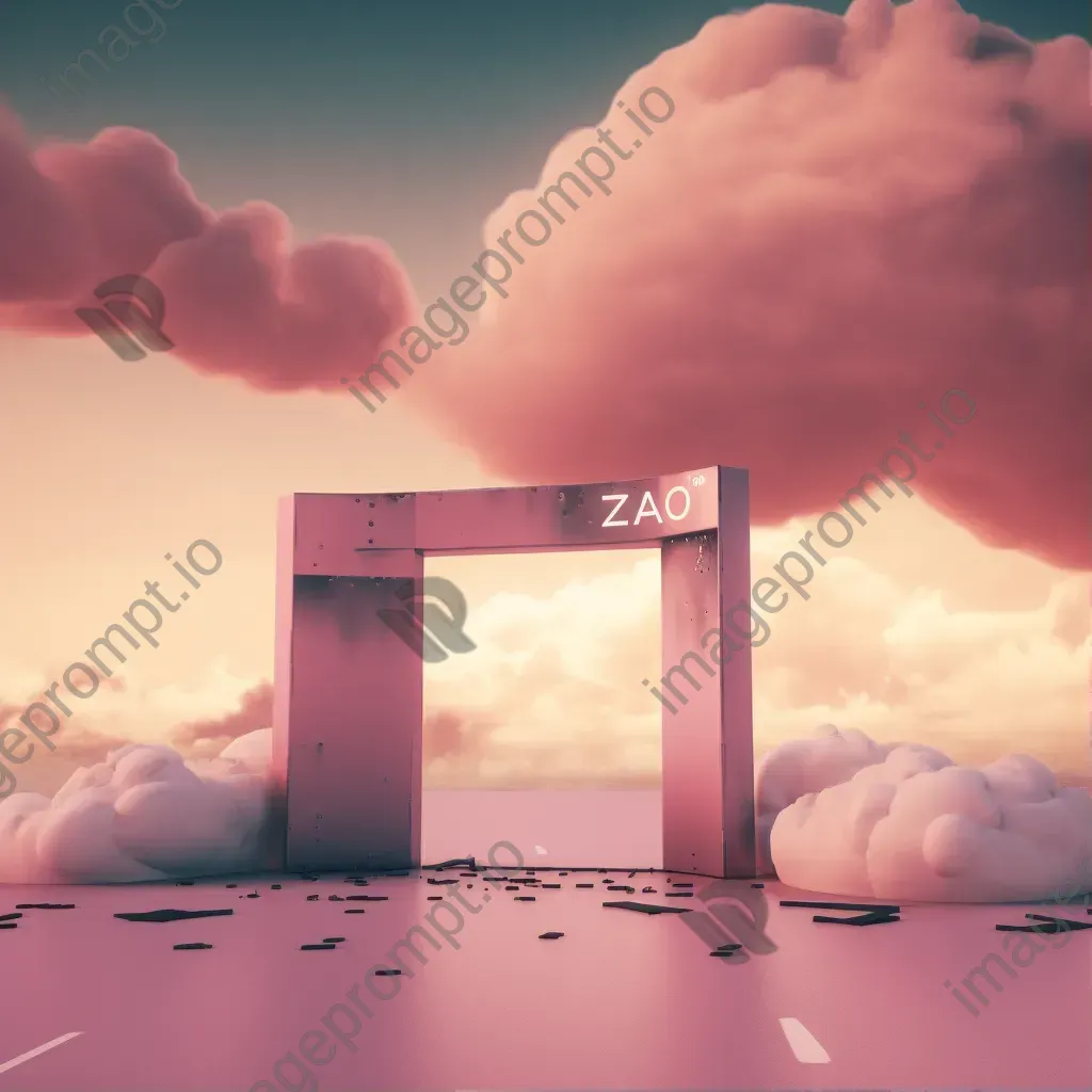 502 Bad Gateway error page with gateway icon and dreamy atmosphere - Image 1