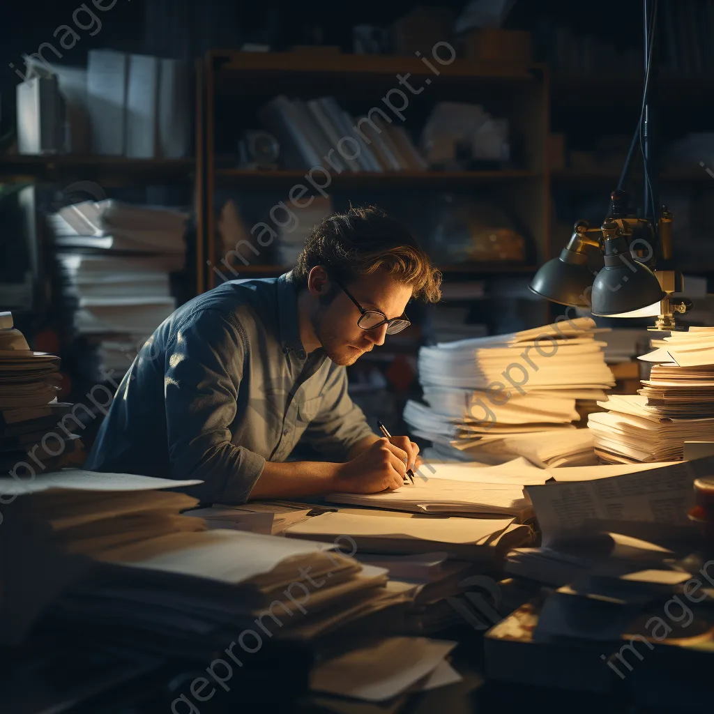 Researcher documenting findings on a clipboard in a lab. - Image 1