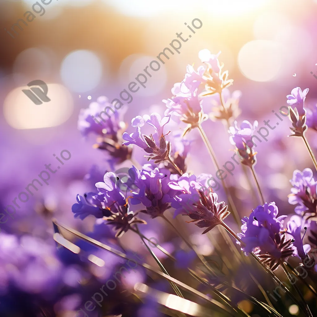 Lavender petals floating in the air. - Image 4