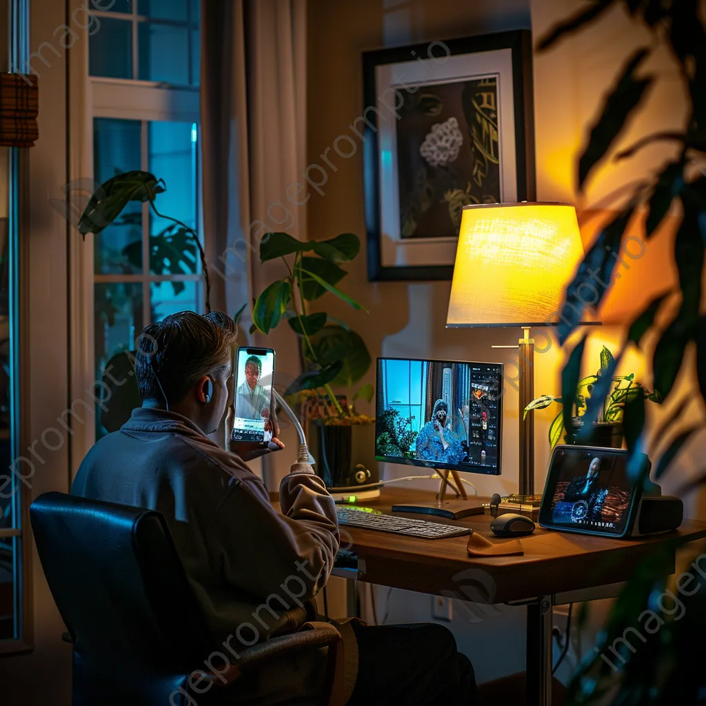 Doctor on video call consulting with patient at home - Image 1